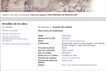 Catálogo BNE STOP Errores de Medicación